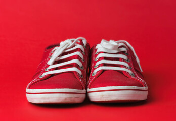 pair of red shoes