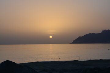 ITALIA : TRAMONTO MARINO,SALERNO,20 GENNAIO 2021.