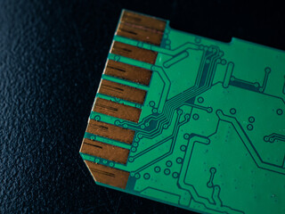 Close up of a memory card