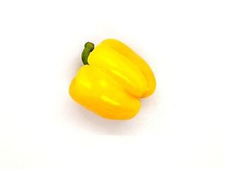 yellow bell pepper. one yellow bell pepper on a white background top view