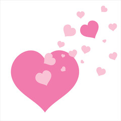 Vector illustration of heart with small hearts. Symbol of love and Valentine's Day.