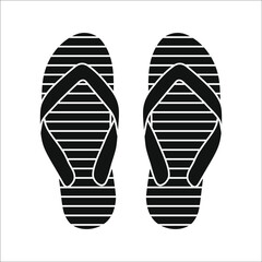 Flip flops icon vector, filled flat sign, solid pictogram isolated on white background. color editable