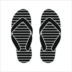 Flip flops icon vector, filled flat sign, solid pictogram isolated on white background. color editable