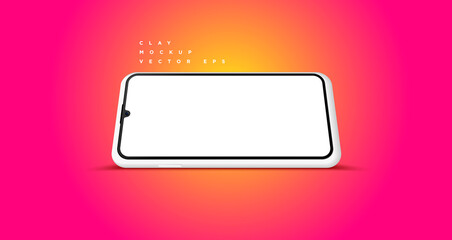 Minimalist modern clay mockup smartphones for presentation, application display, information graphics etc. Vector EPS.