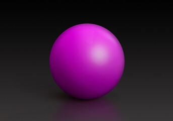 Pink Spheres Isolated on Dark Background. Toy Balls. 3D render
