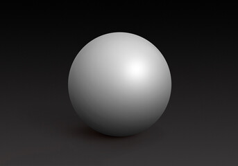 White Spheres Isolated on Dark Background. Toy Balls. 3D render