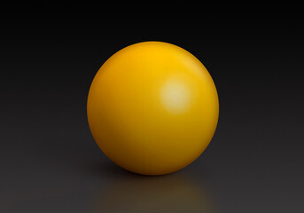 Yellow Spheres Isolated on Dark Background. Toy Balls. 3D render