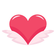 Heart with wings in a pleasant color palette. can be used as a sticker, icon, or to create cards, invitations, banners and thematic typography 