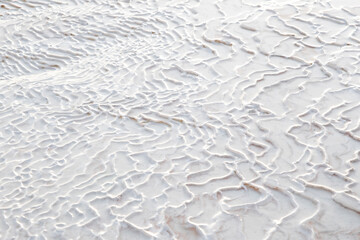An abstract white background formed by geothermal waters. Geothermal pools.