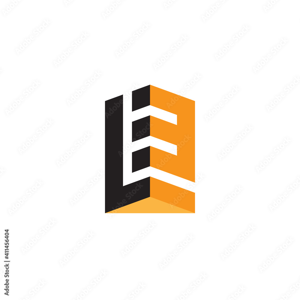 Poster 3d logo with letter l and number 3. l3 - logotype. vector design element or icon.