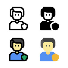 Male User Avatar Profile Protect Icon, Logo, and illustration