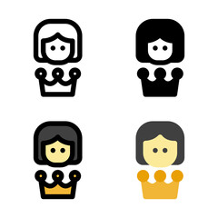 Woman Girl VIP Member Icon, Logo, and illustration