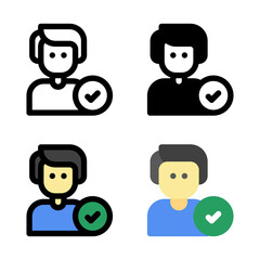 User Male Verified Icon, Logo, and illustration