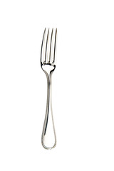 silver plated metal fork isolated