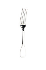 silver plated metal fork isolated