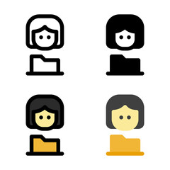 Woman Folder Collection Computer Icon, Logo, and illustration