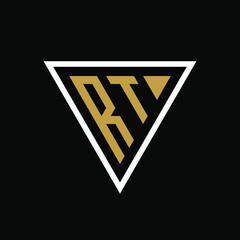 Initial letter RT triangle logo design
