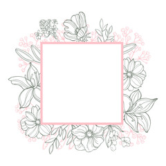 Floral frame. Vector  illustration.