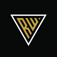 Initial letter RW triangle logo design