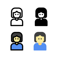 Female User Avatar Profile Icon, Logo, and illustration