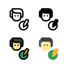 Man Writing Story Icon, Logo, and illustration
