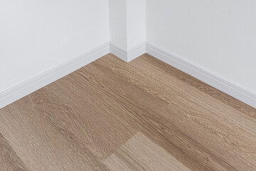 wood floor with white wall