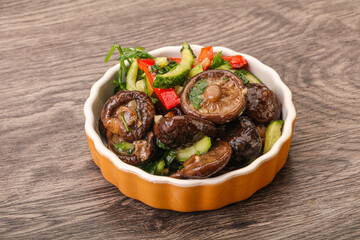 Marinated shiitake mushrooms with herbs