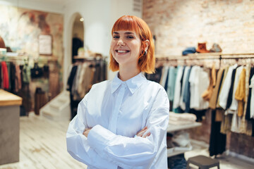 Successful clothing store owner