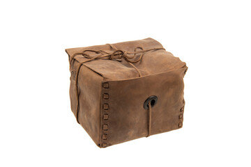 leather gift box isolated on white
