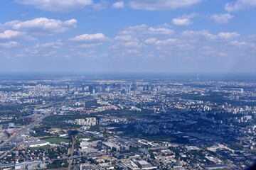 Warsaw, the capital of Poland, a panorama from the air