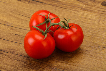 Red bright ripe tomato branch