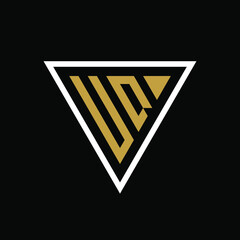 Initial letter VQ triangle logo design