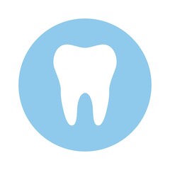 Tooth icon in circle vector illustration.
