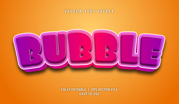 Text Effect 3D Bubble, Editable Text Style