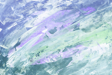 Modern contemporary acrylic background. Colorful texture made with a palette knife. Abstract painting on paper. Mess on the canvas.