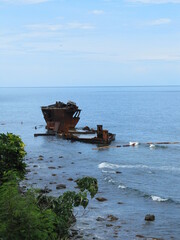 Erodierendes Schiffswrack 