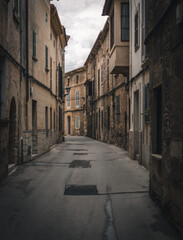 Fototapeta premium spanish village, street view of an old alley