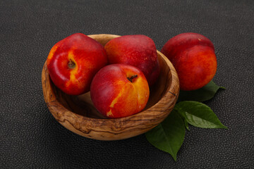 Sweet tasty ripe few nectarines
