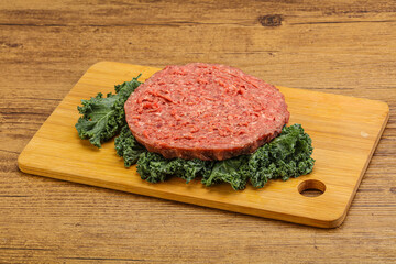 Raw beef burger cutlet for burger