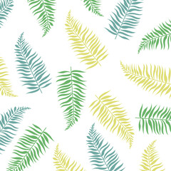 Banner With Tropical Leaves With Gradient Mesh, Vector Illustration