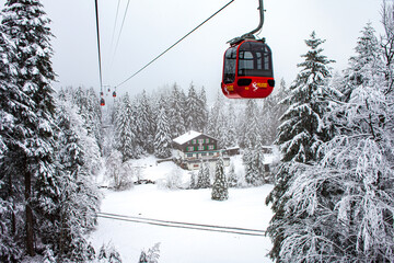 Gondola leading up to Mount Pilatus