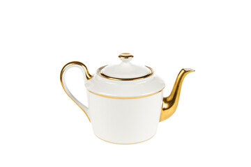 ceramic tea pot retro design isolated