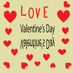 Valentine's Day inscription. Layout. Minimal design template for greeting card, poster, banner, cover, packaging