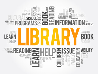 Fototapeta premium Library word cloud collage, education concept background