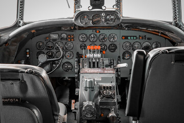 cockpit inside of an airplane	
