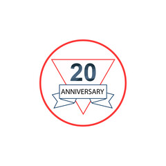 20 Anniversary celebration template vector design illustration