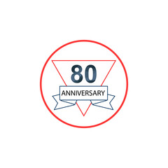 80 Anniversary celebration template vector design illustration