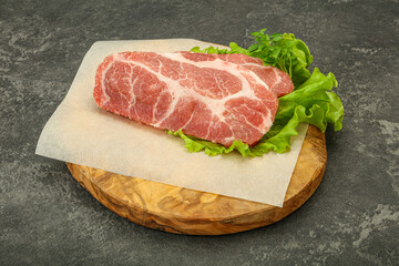 Raw pork meat neck steack