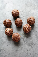 Chocolate balls with nuts