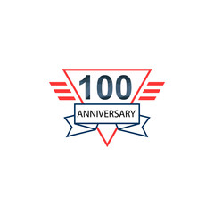 Fototapeta premium 100 Anniversary celebration template vector design illustration
